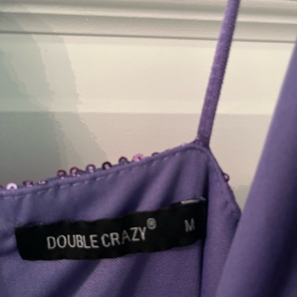 NWOT Double Crazy Purple Sequin Dress Size Large - Picture 7 of 11